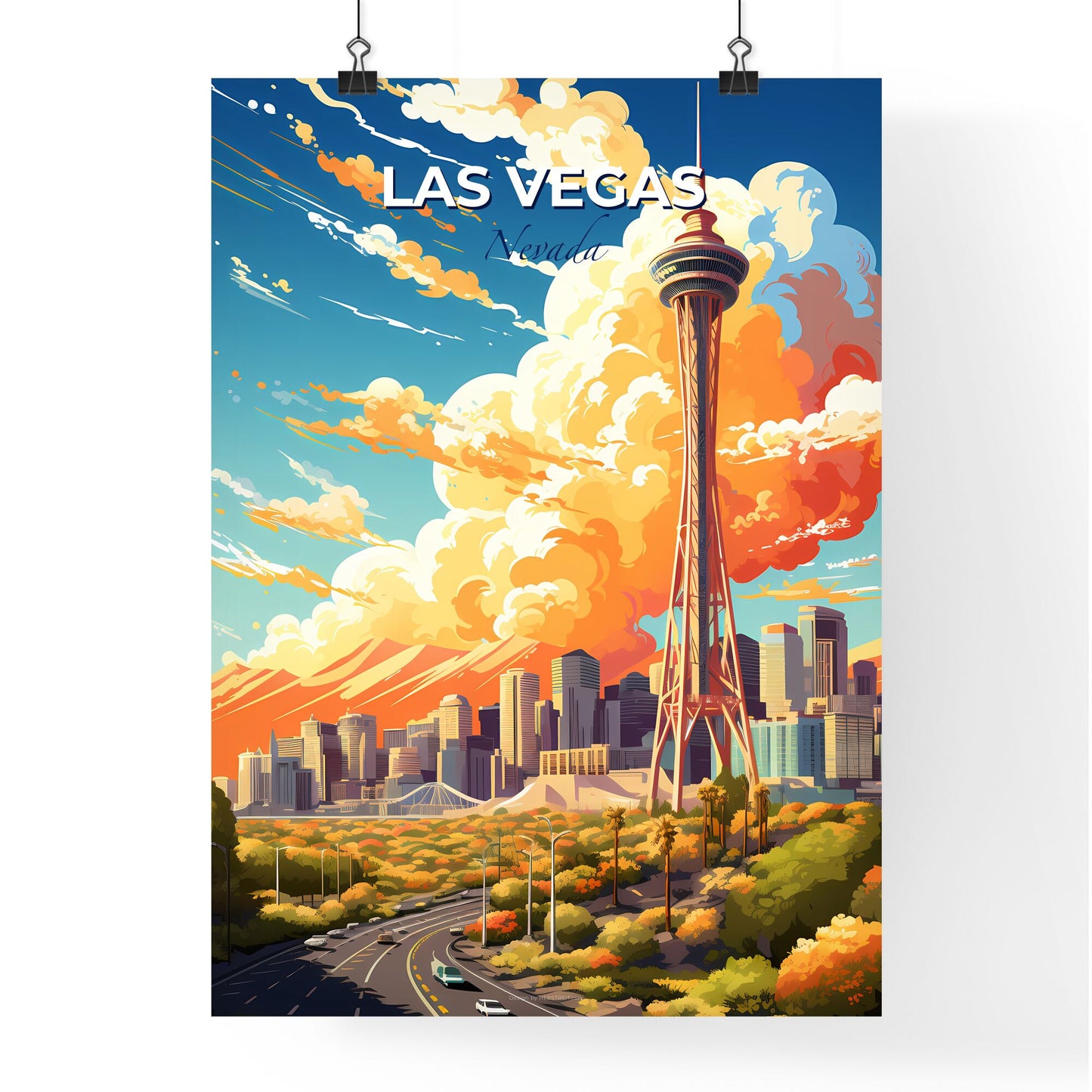 Las Vegas Nevada Skyline - A Tower In A City - Customizable Travel Gift Default Title