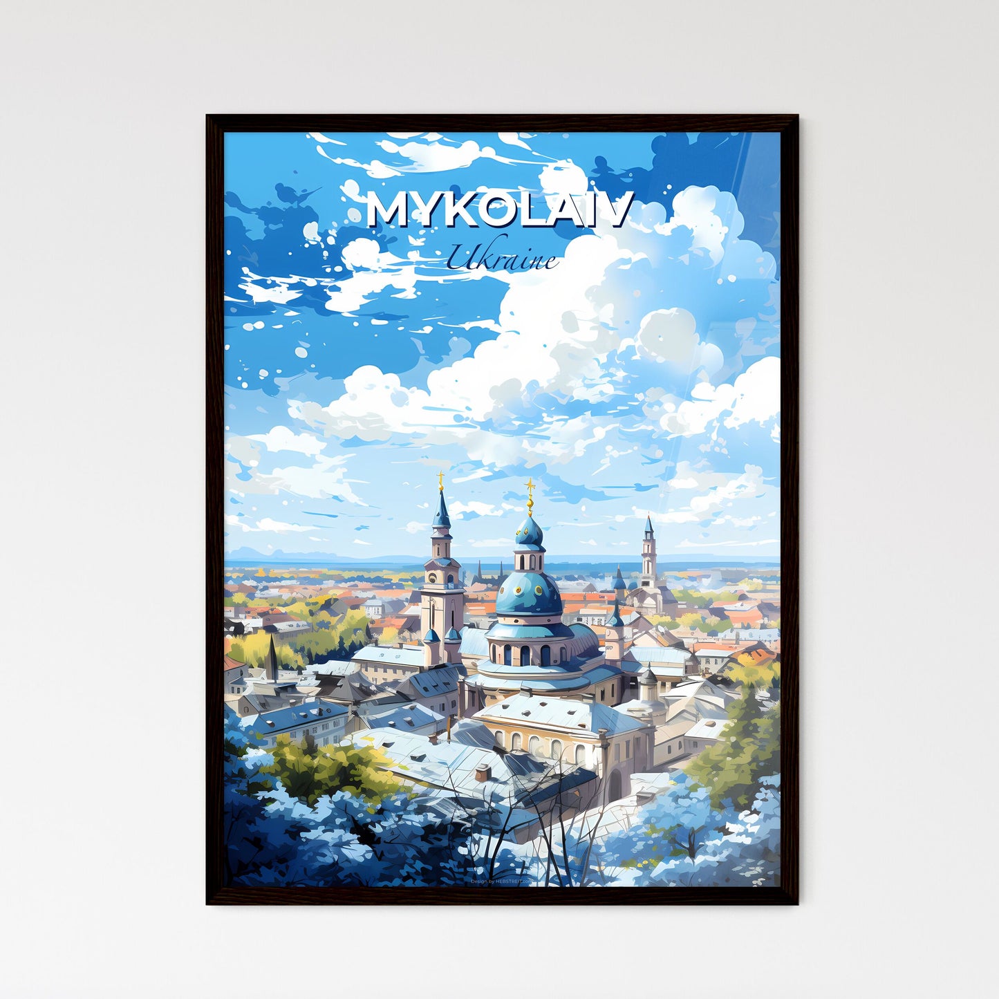 Mykolaiv Ukraine Skyline - A City With Blue Domes And Towers - Customizable Travel Gift Default Title
