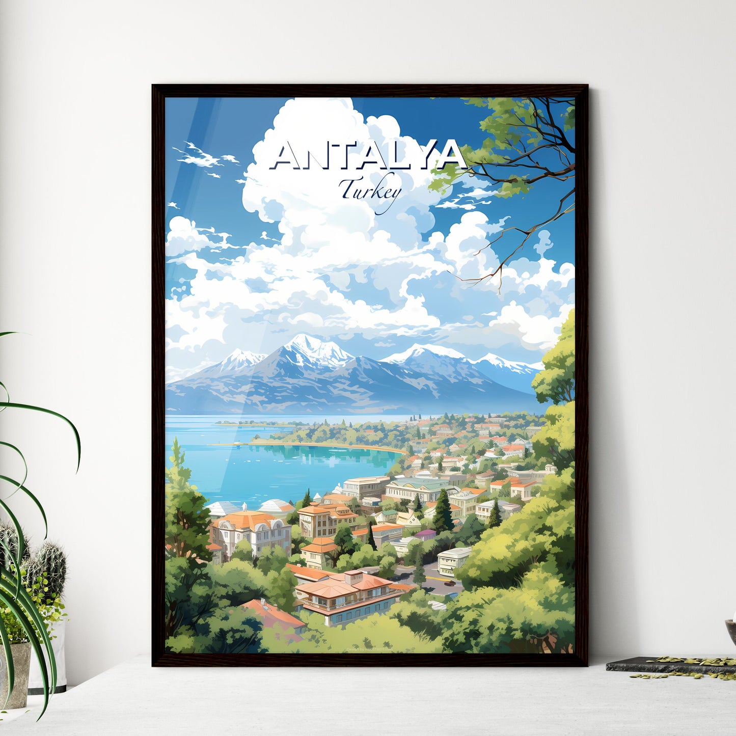 Antalya Turkey Skyline - A Town Next To A Lake - Customizable Travel Gift Default Title