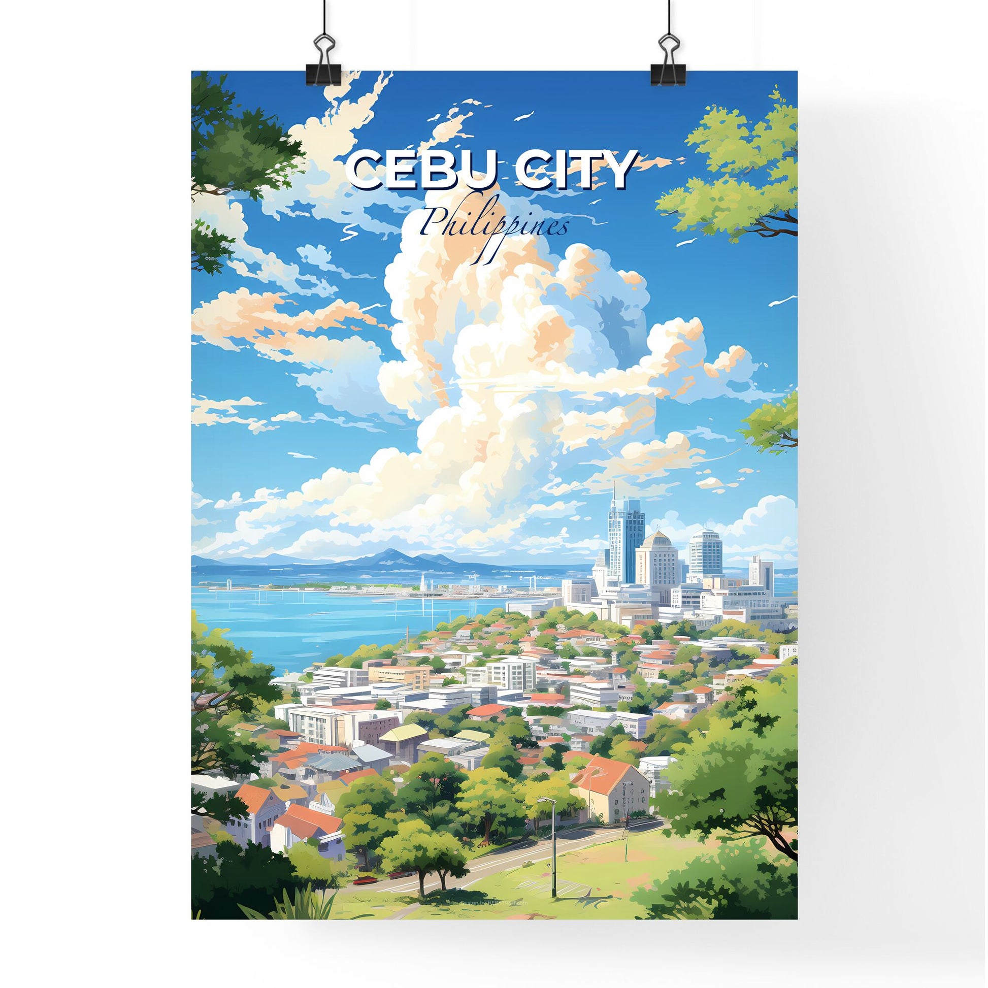 Cebu City Philippines Skyline - A City By The Water - Customizable Travel Gift Default Title
