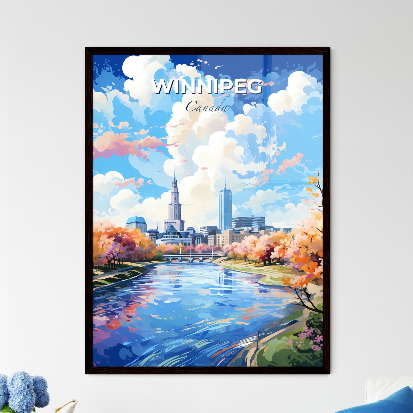 Winnipeg Canada Skyline - A River With Trees And A City In The Background - Customizable Travel Gift Default Title