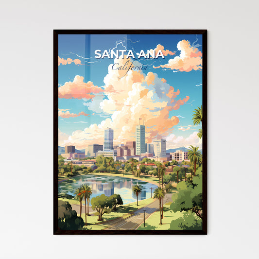 Santa Ana California Skyline - A City With Trees And A Lake - Customizable Travel Gift Default Title