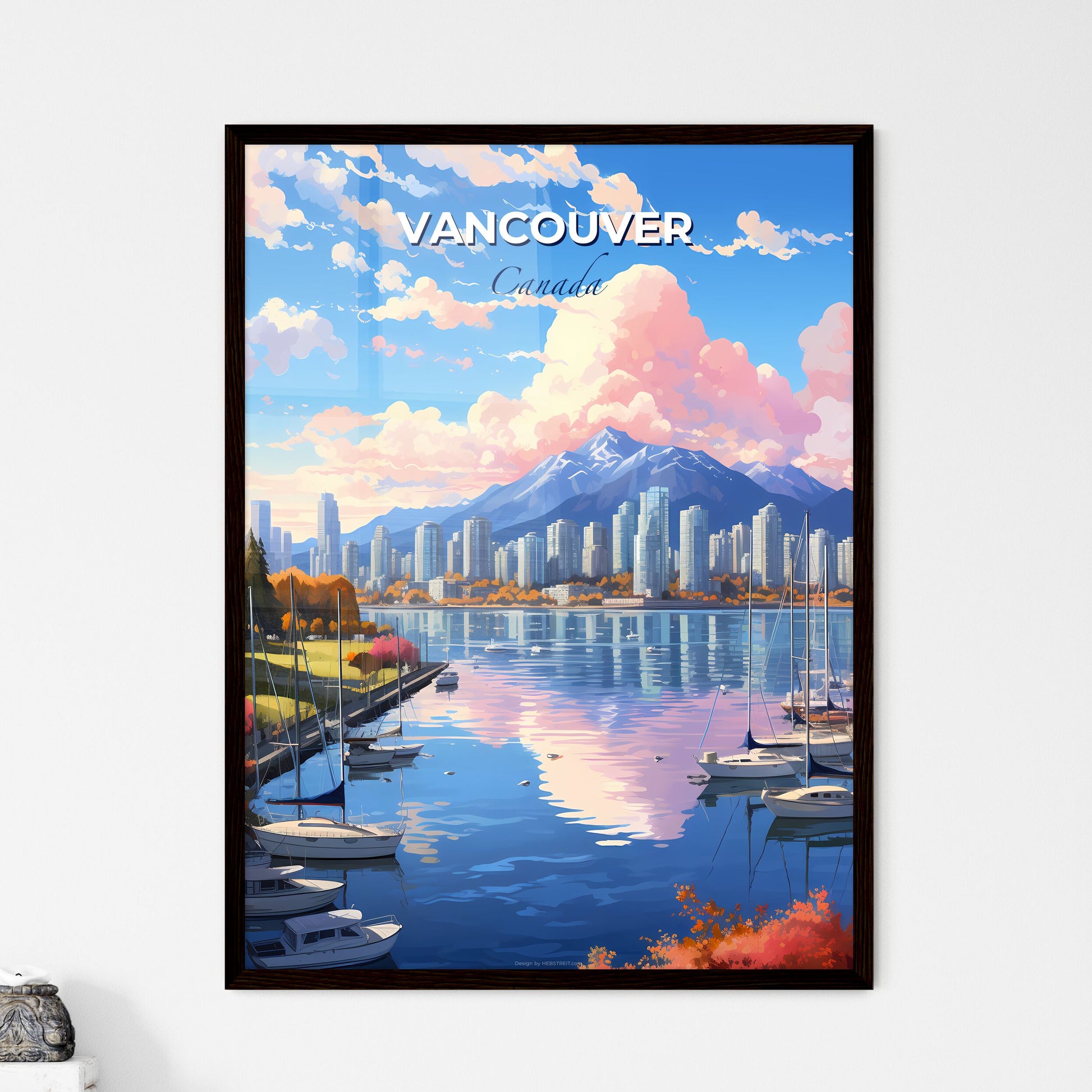 Vancouver Canada Skyline - A City With A Mountain In The Background - Customizable Travel Gift Default Title
