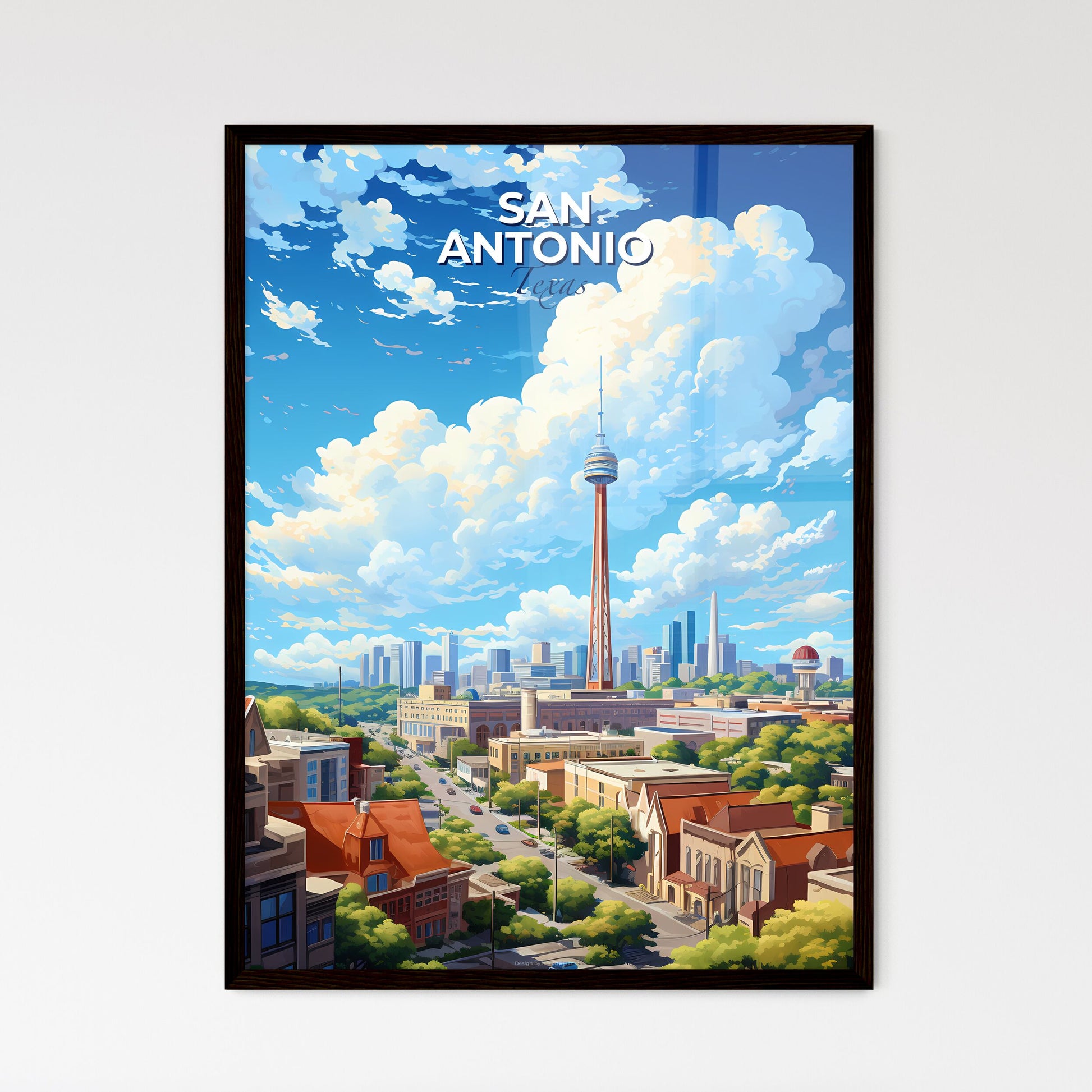 San Antonio Texas Skyline - A City With A Tower And Buildings - Customizable Travel Gift Default Title