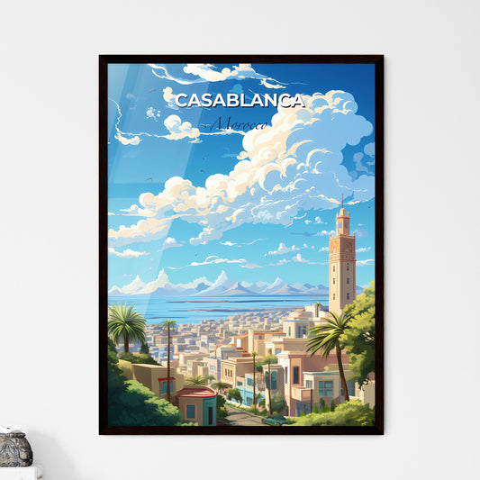 Casablanca Morocco Skyline - A City With A Tall Tower And Trees And Mountains In The Background - Customizable Travel Gift Default Title