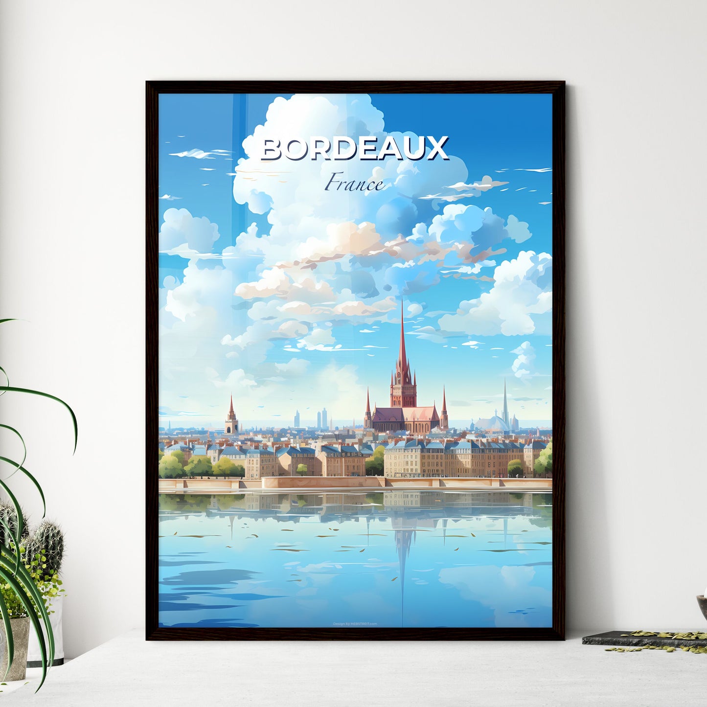 Bordeaux France Skyline - A City With A Tower And A Body Of Water - Customizable Travel Gift Default Title
