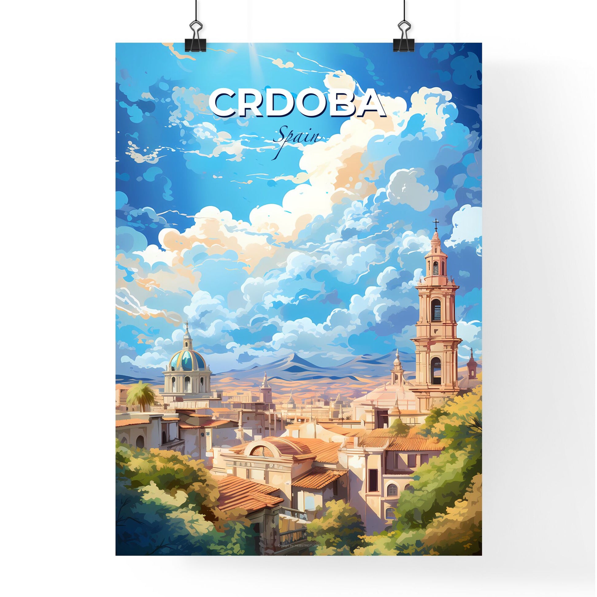 Crdoba Spain Skyline - A City With A Tower And Trees - Customizable Travel Gift Default Title