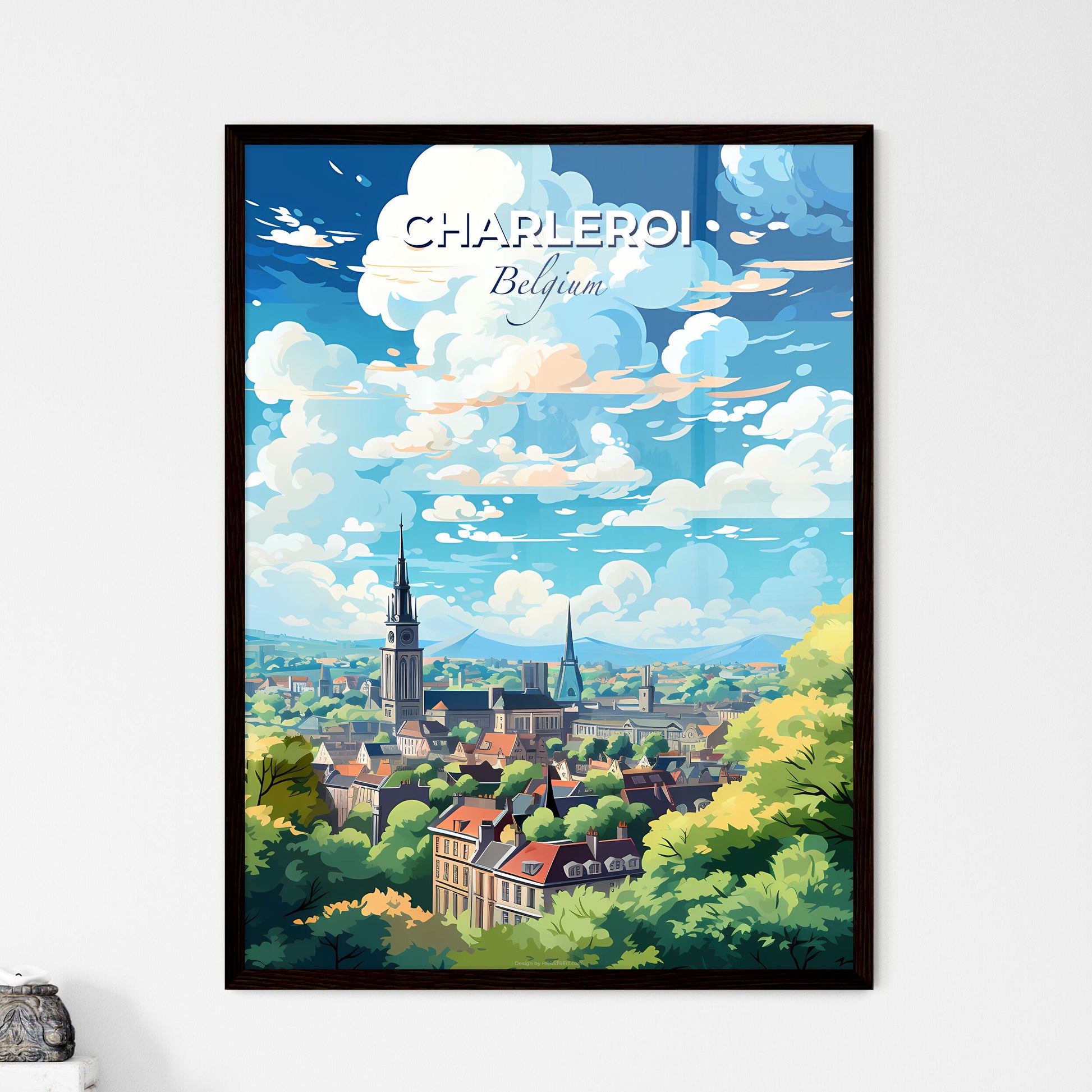 Charleroi Belgium Skyline - A City Landscape With Trees And Blue Sky - Customizable Travel Gift Default Title