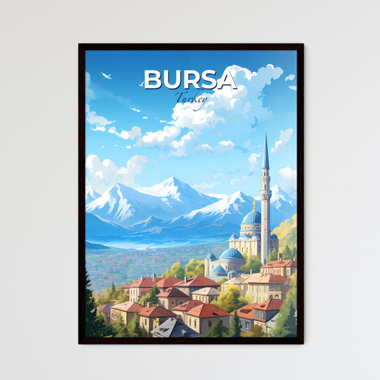 Bursa Turkey Skyline - A City With A Tower And Mountains In The Background - Customizable Travel Gift Default Title