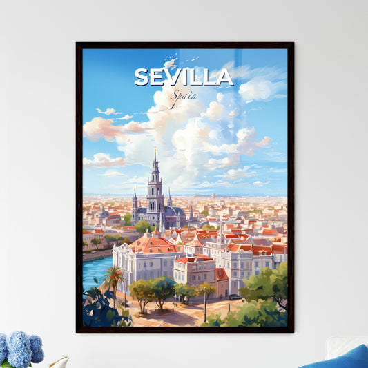Sevilla Spain Skyline - A City With A River And A Church - Customizable Travel Gift Default Title
