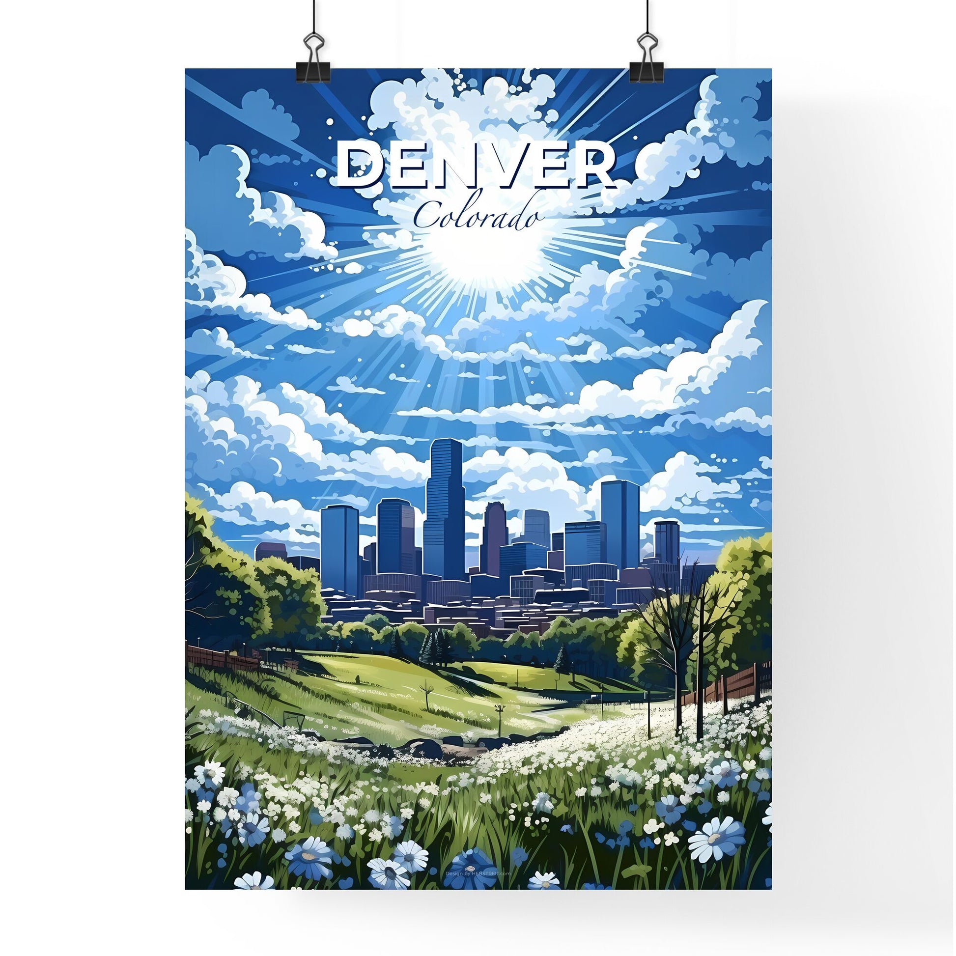 Denver Colorado Skyline - A City Landscape With A City In The Background - Customizable Travel Gift Default Title