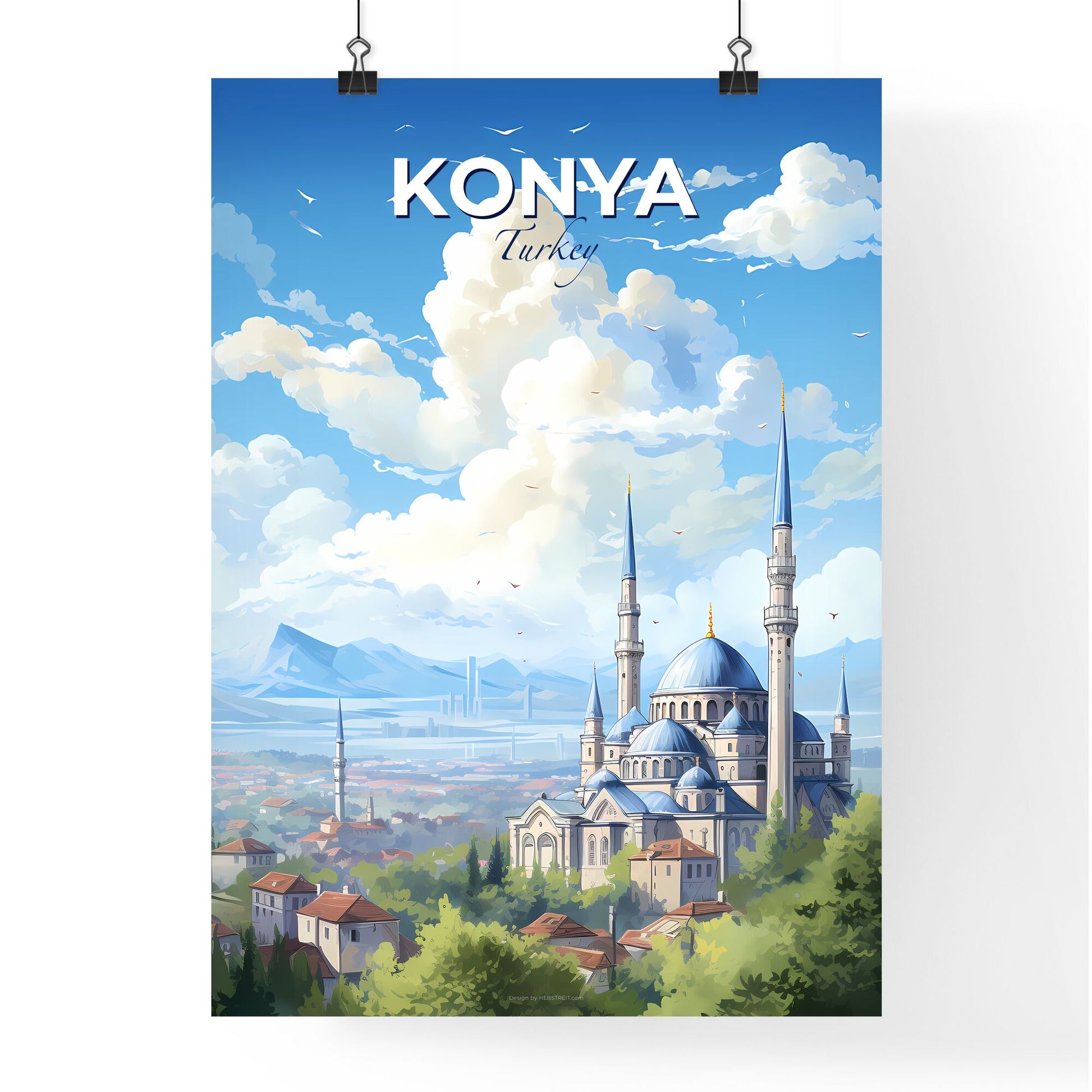 Konya Turkey Skyline - A Building With Towers And A City In The Background - Customizable Travel Gift Default Title