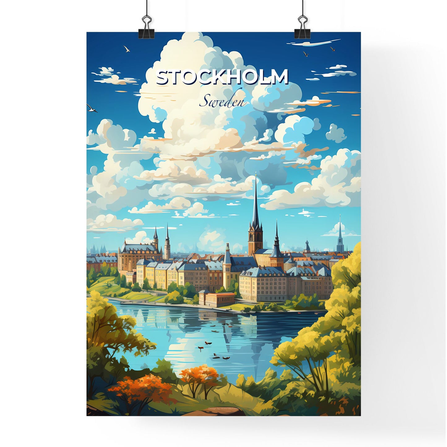 Stockholm Sweden Skyline - A City By A River - Customizable Travel Gift Default Title