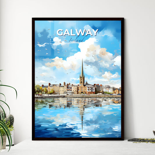 Galway Ireland Skyline - A Water Body With A Body Of Water And A Building With A Tower - Customizable Travel Gift Default Title