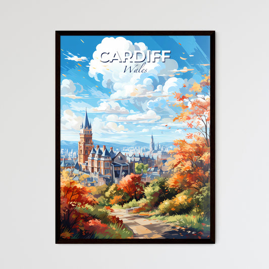 Cardiff Wales Skyline - A Painting Of A City With Trees And Blue Sky - Customizable Travel Gift Default Title