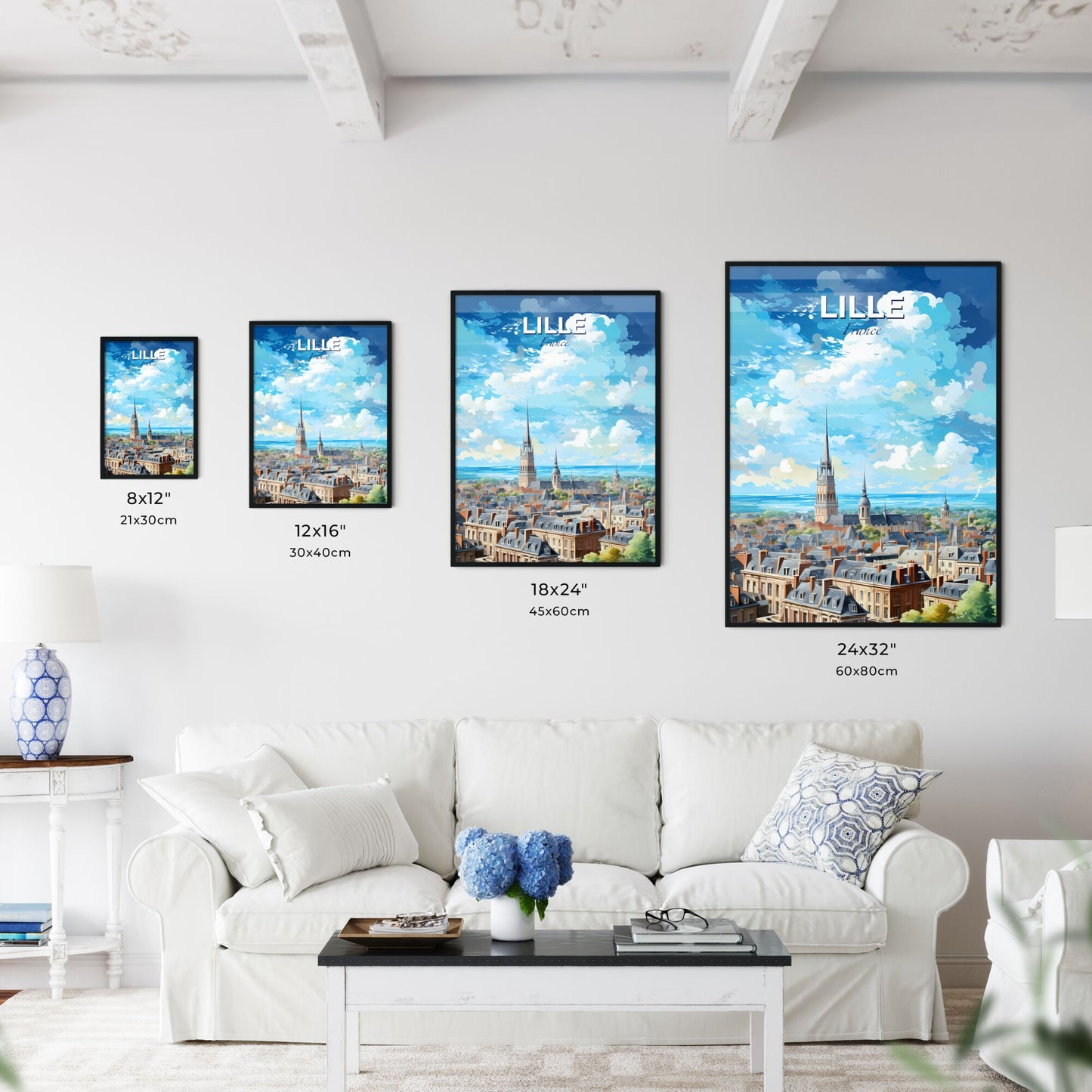 Lille France Skyline - A City With A Tall Spire - Customizable Travel Gift Default Title
