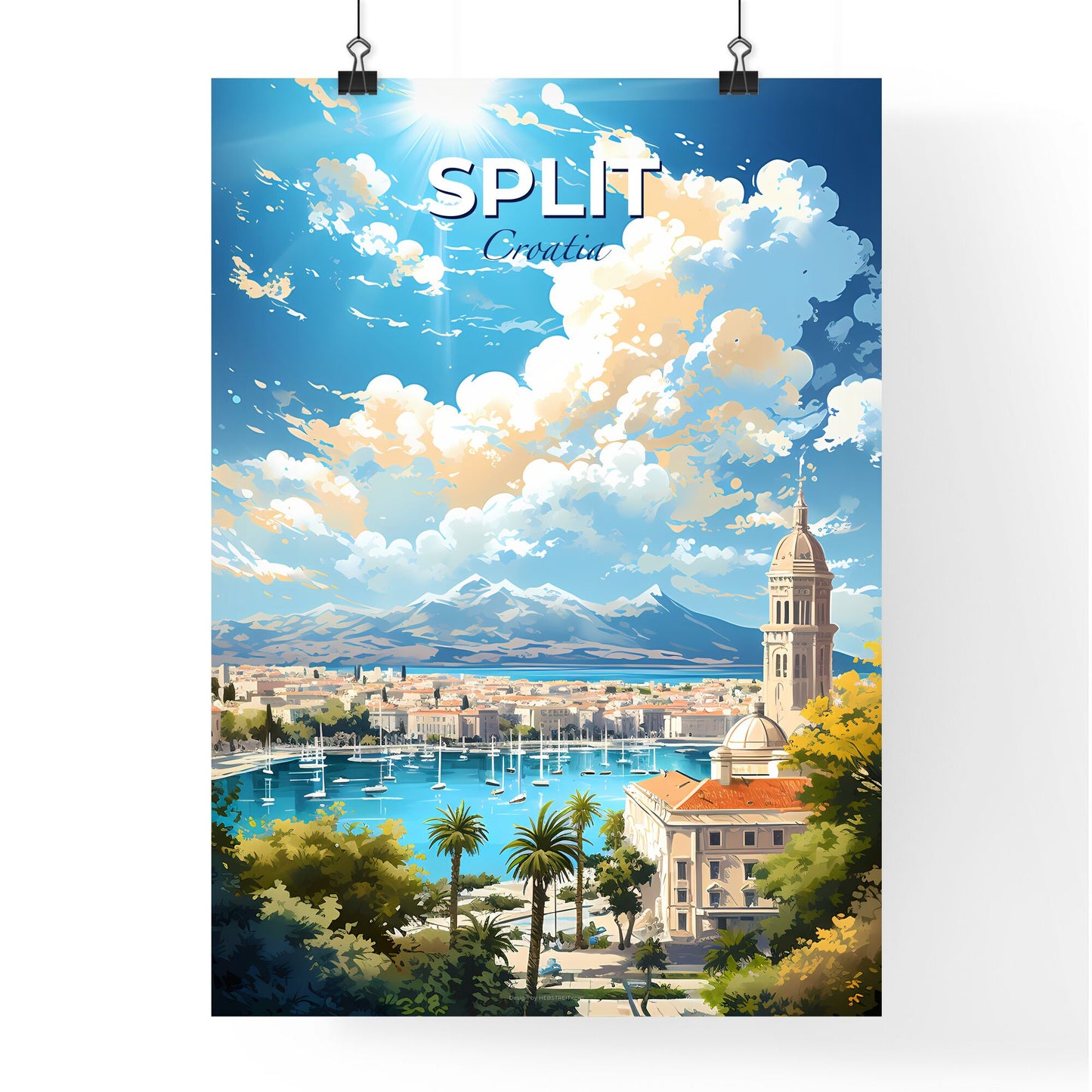 Split Croatia Skyline - A City With Boats In The Water - Customizable Travel Gift Default Title