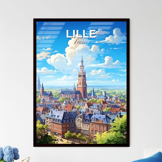 Lille France Skyline - A City With A Tower And Trees - Customizable Travel Gift Default Title