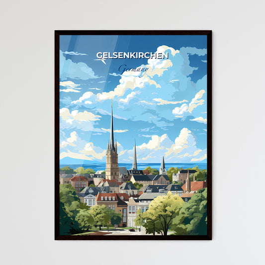 Gelsenkirchen Germany Skyline - A City With A Tall Spire And Trees - Customizable Travel Gift Default Title