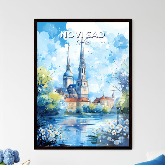 Novi Sad Serbia Skyline - A Watercolor Painting Of A Castle And Trees - Customizable Travel Gift Default Title