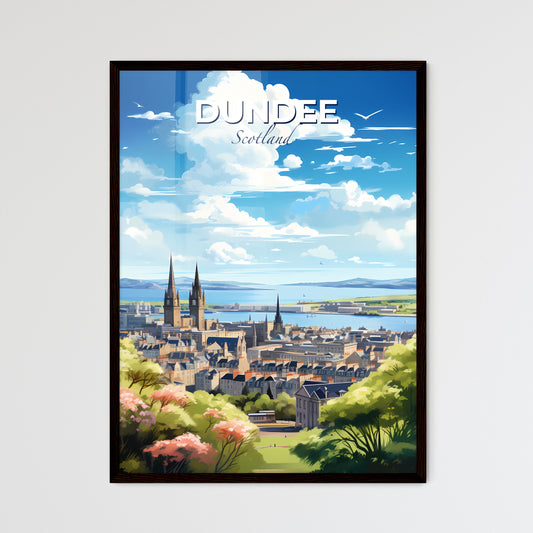 Dundee Scotland Skyline - A City With Towers And A Body Of Water - Customizable Travel Gift Default Title