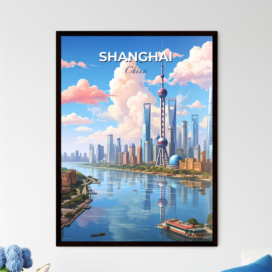 Shanghai China Skyline - A Cityscape With A River And A Cloudy Sky - Customizable Travel Gift Default Title