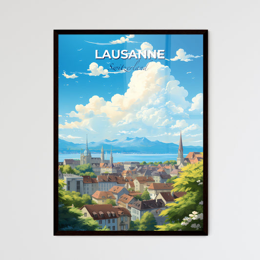 Lausanne Switzerland Skyline - A City With A Lake And Mountains In The Background - Customizable Travel Gift Default Title