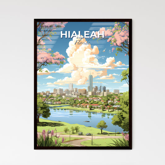 Hialeah Florida Skyline - A City Landscape With A River And Trees - Customizable Travel Gift Default Title