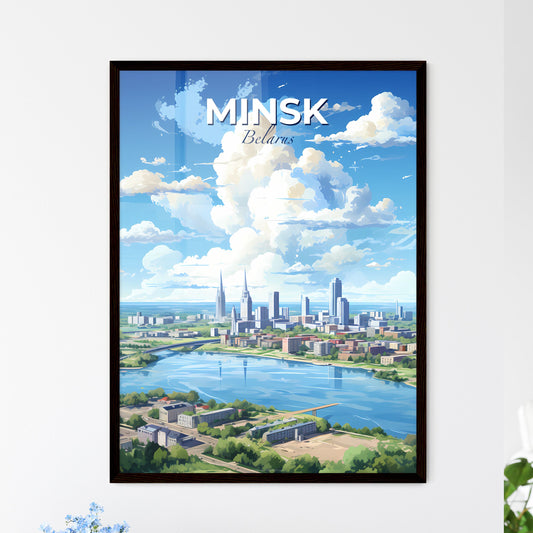 Minsk Belarus Skyline - A Cityscape With A River And A Cloudy Sky - Customizable Travel Gift Default Title