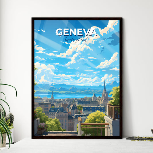 Geneva Switzerland Skyline - A View Of A City From A Balcony - Customizable Travel Gift Default Title