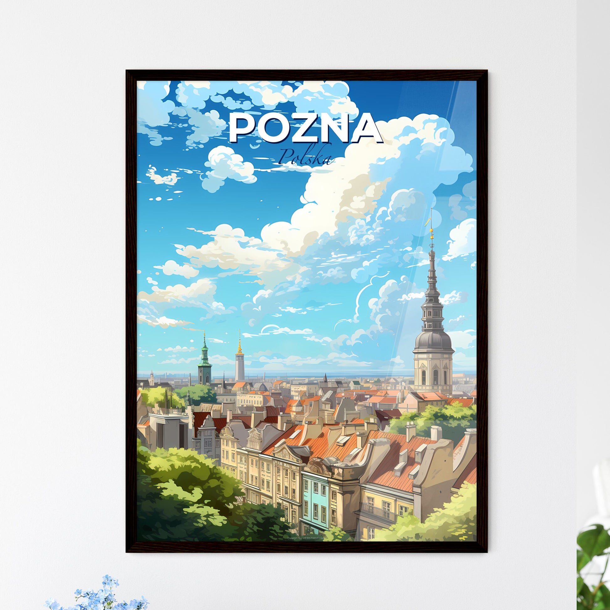 Pozna Polska Skyline - A City With A Tower And Many Buildings - Customizable Travel Gift Default Title