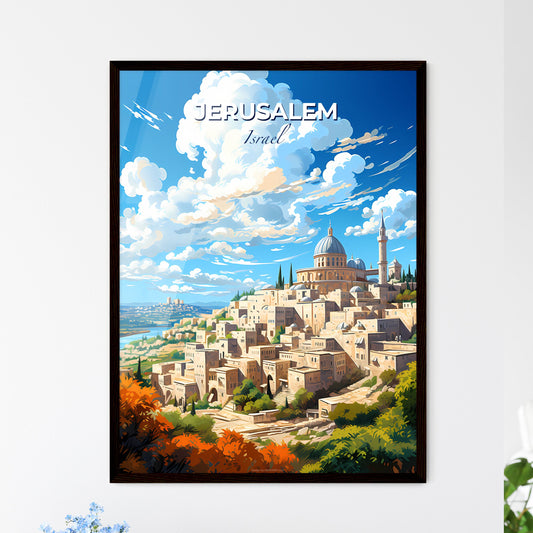 Jerusalem Israel Skyline - A City With A Dome And A Building On A Hill - Customizable Travel Gift Default Title
