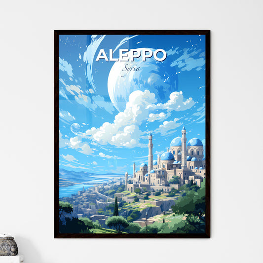 Aleppo Syria Skyline - A City With Towers And Towers On A Hill With Water And Clouds - Customizable Travel Gift Default Title