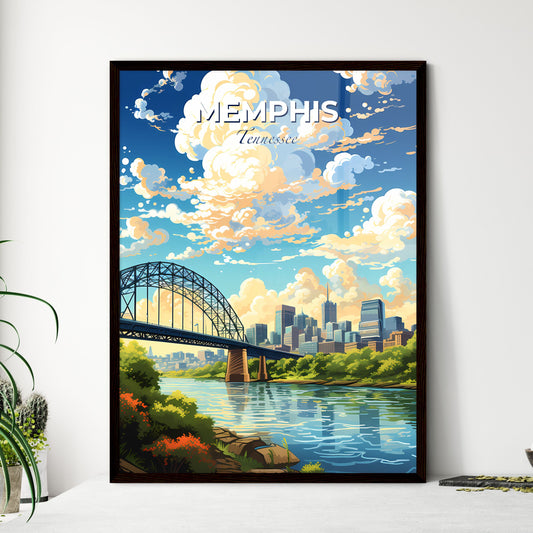 Memphis Tennessee Skyline - A Bridge Over A River With A City In The Background - Customizable Travel Gift Default Title