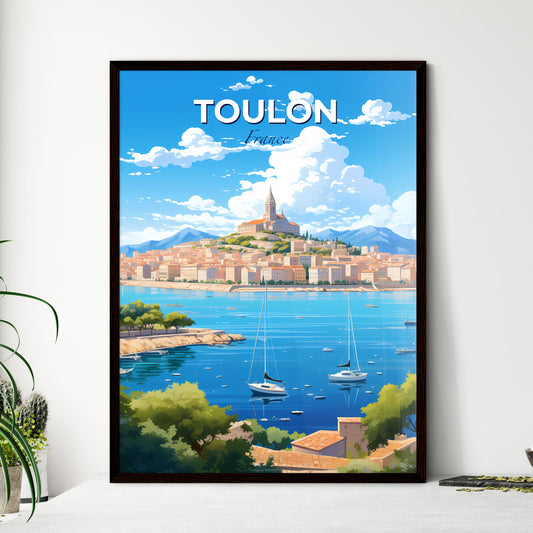 Toulon France Skyline - A City On A Hill With Boats On The Water - Customizable Travel Gift Default Title
