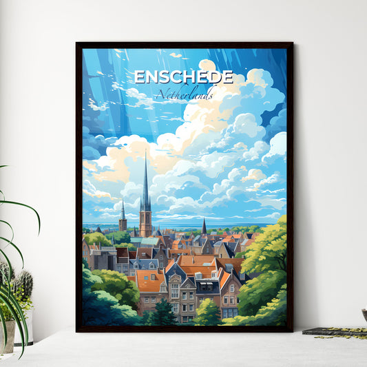 Enschede Netherlands Skyline - A City With A Tall Spire - Customizable Travel Gift Default Title