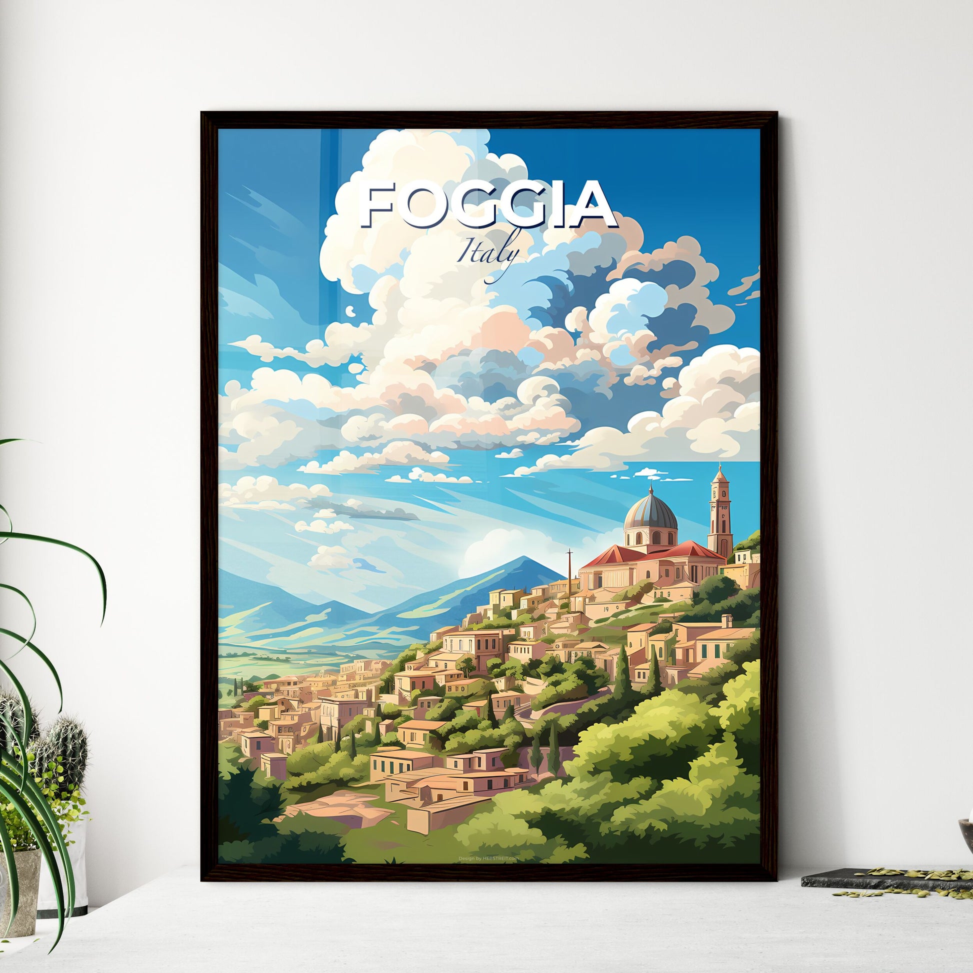 Foggia Italy Skyline - A Landscape Of A Town - Customizable Travel Gift Default Title
