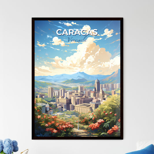 Caracas Venezuela Skyline - A City Landscape With Mountains And Flowers - Customizable Travel Gift Default Title