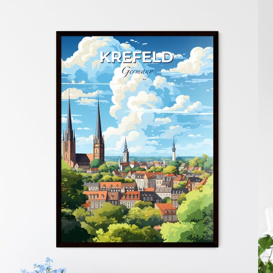Krefeld Germany Skyline - A City With Towers And Trees - Customizable Travel Gift Default Title