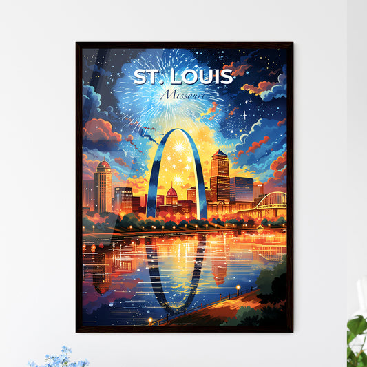 St Louis Missouri Skyline - A Fireworks Over A City - Customizable Travel Gift Default Title