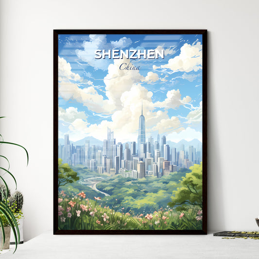 Shenzhen China Skyline - A City Landscape With Trees And Flowers - Customizable Travel Gift Default Title