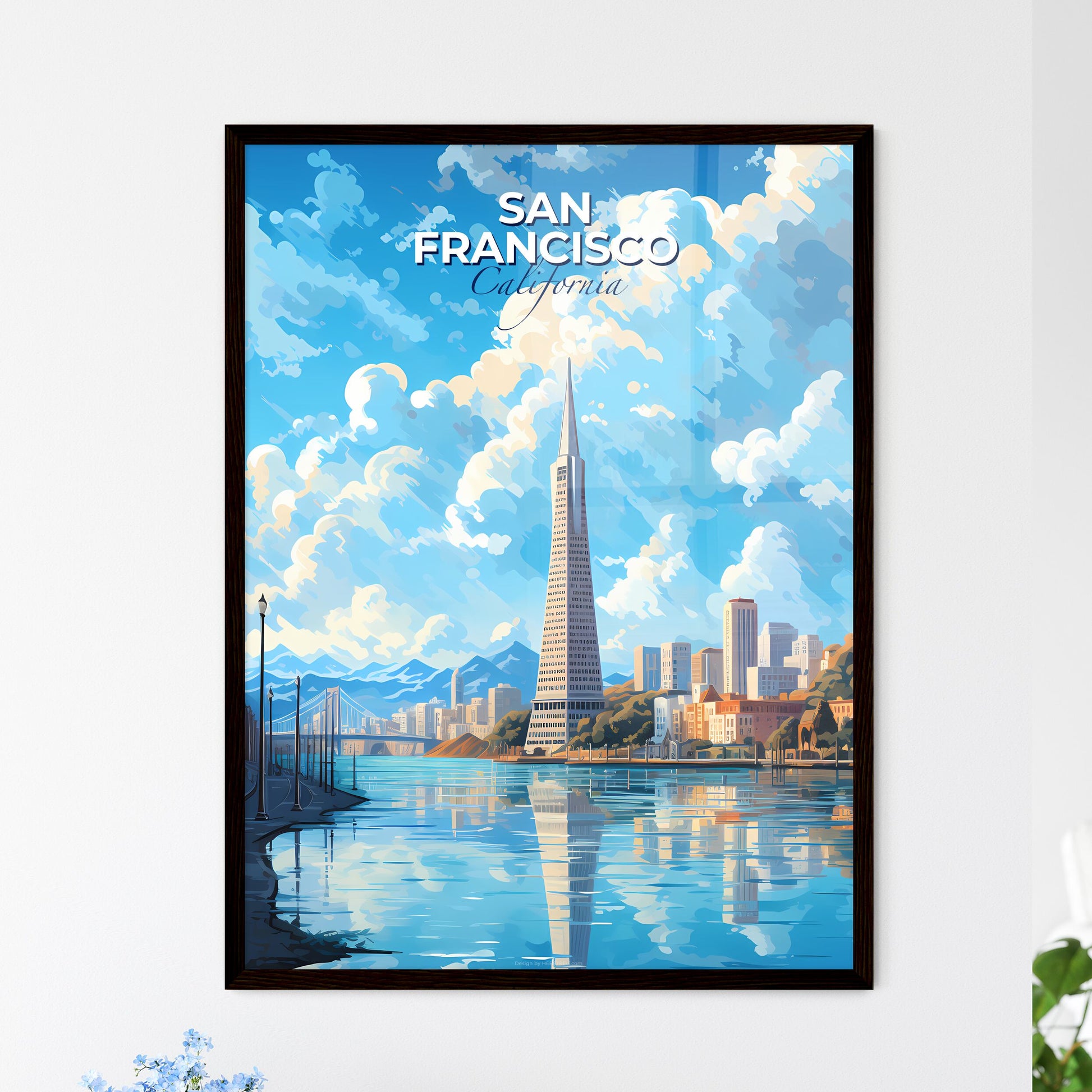 San Francisco Skyline - A City With A Tall Tower And A Body Of Water - Customizable Travel Gift Default Title