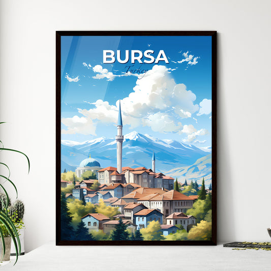 Bursa Turkey Skyline - A City With A Tower And Mountains In The Background - Customizable Travel Gift Default Title