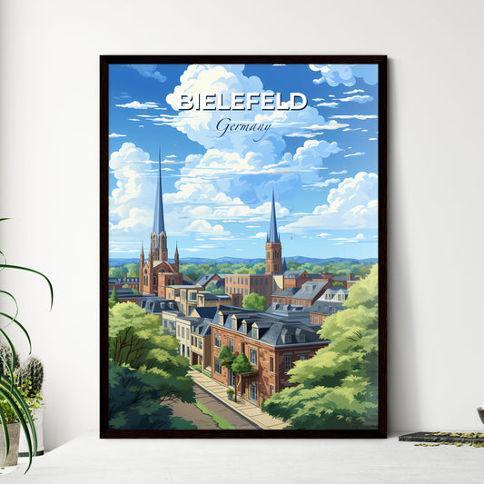 Bielefeld Germany Skyline - A City With A Steeple And Trees - Customizable Travel Gift Default Title