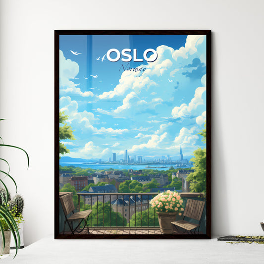 Oslo Norway Skyline - A View Of A City From A Balcony - Customizable Travel Gift Default Title