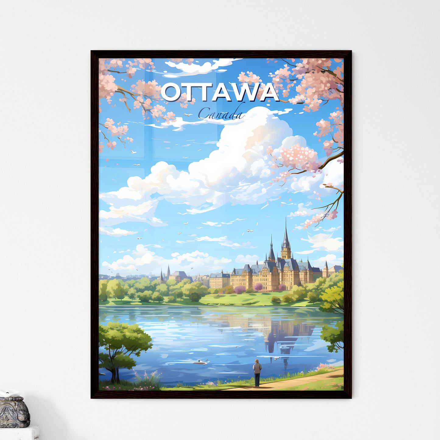 Ottawa Canada Skyline - A Castle By A Lake - Customizable Travel Gift Default Title