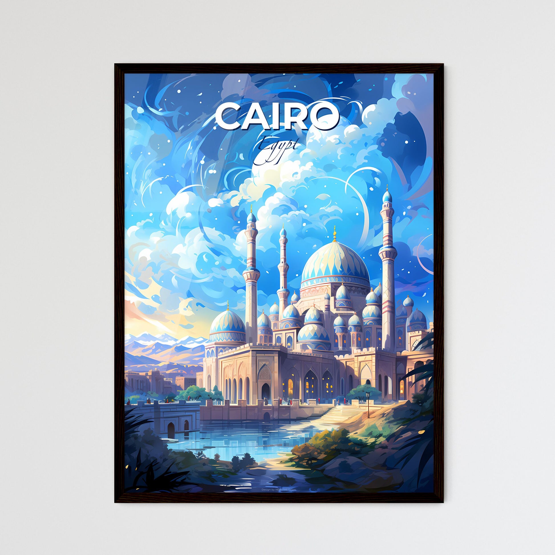 Cairo Egypt Skyline - A Large Building With Domes And A Pond - Customizable Travel Gift Default Title