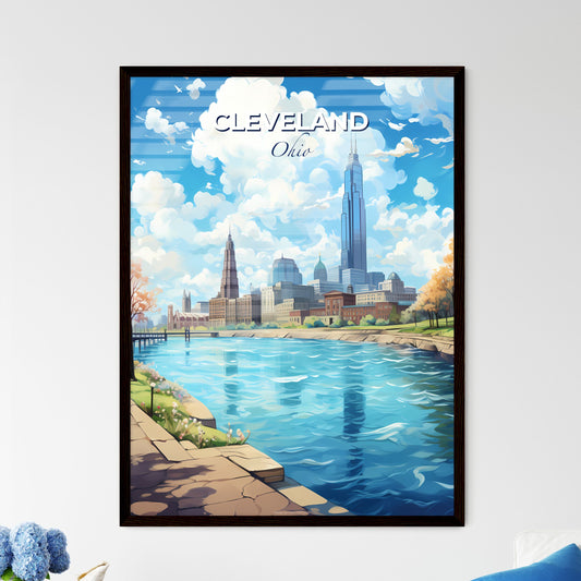 Cleveland Ohio Skyline - A River With A City In The Background - Customizable Travel Gift Default Title