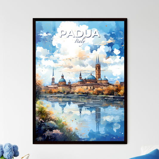 Padua Italy Skyline - A Watercolor Painting Of A Building With Blue Domes And Trees - Customizable Travel Gift Default Title