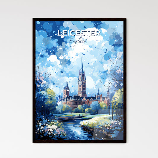 Leicester England Skyline - A Painting Of A Castle With Trees And A River - Customizable Travel Gift Default Title